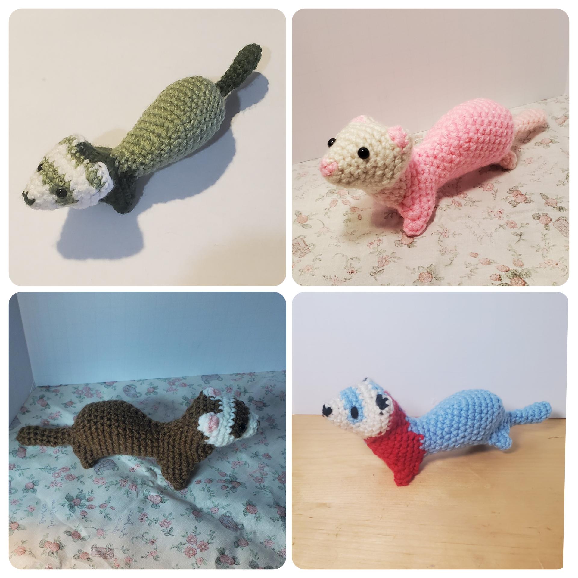 Handmade Crochet Ferret Plushie