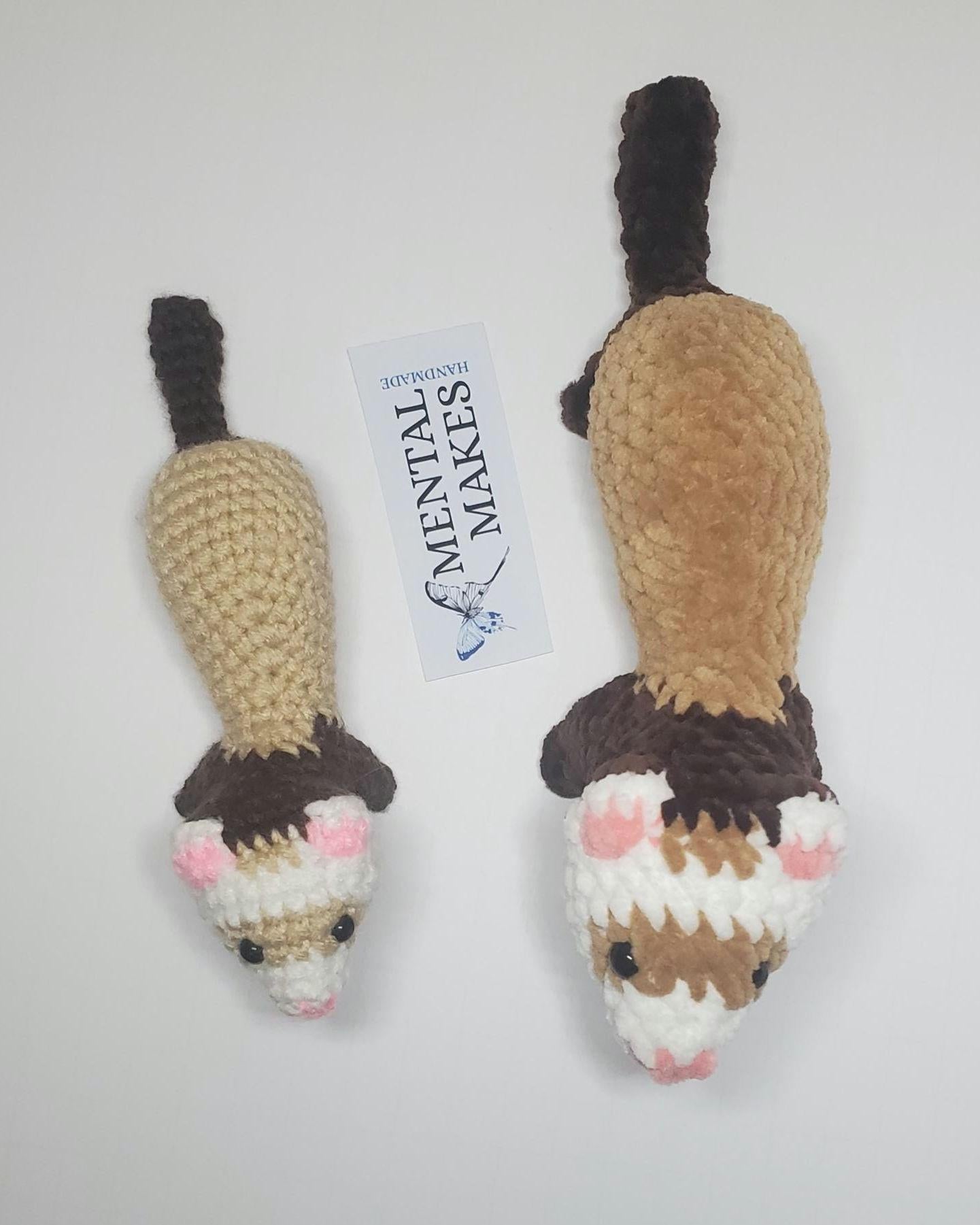Handmade Crochet Ferret Plushie