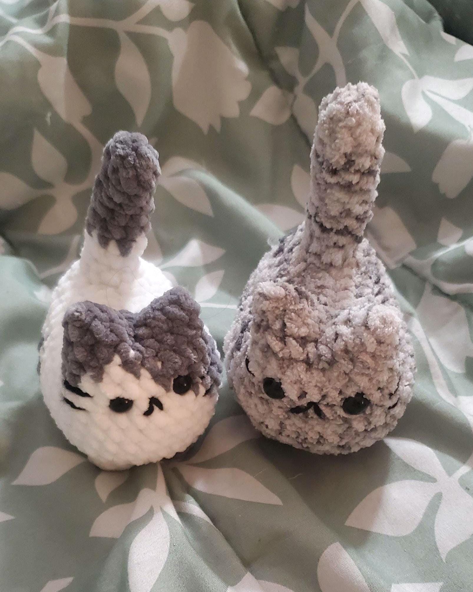 Handmade Crochet Cat Plush: Soft Crochet Plushie Small, Polyester Chenille Yarn