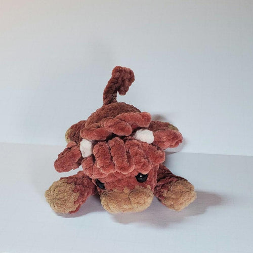 Handmade Crochet Cow: Soft Crochet Palm Plushie, Polyester Chenille Yarn